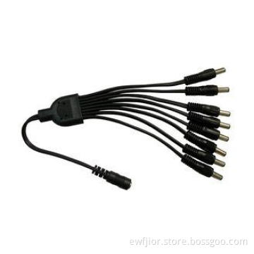 DC CCTV Power Connector / 8 Way Cable Splitter with 8 Chann